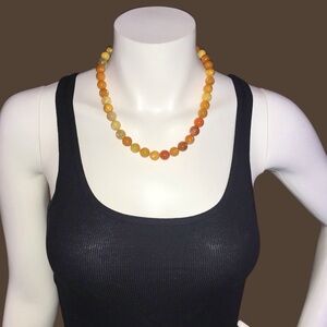 NWT Sterling Silver Chain Yellow Jasper Agate Necklace